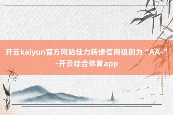 开云kaiyun官方网站佳力转债信用级别为“AA-”-开云综合体育app
