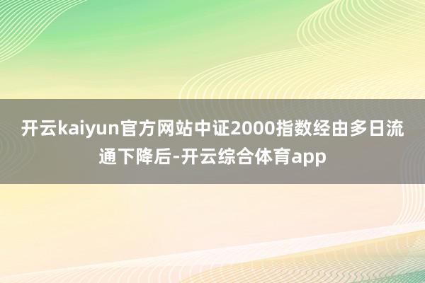 开云kaiyun官方网站中证2000指数经由多日流通下降后-开云综合体育app