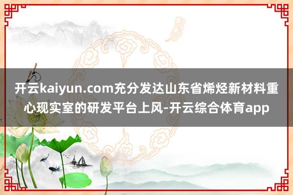 开云kaiyun.com充分发达山东省烯烃新材料重心现实室的研发平台上风-开云综合体育app