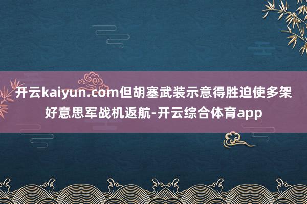 开云kaiyun.com但胡塞武装示意得胜迫使多架好意思军战机返航-开云综合体育app