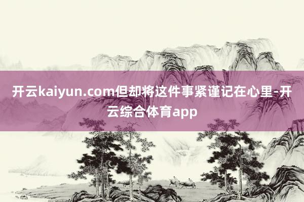 开云kaiyun.com但却将这件事紧谨记在心里-开云综合体育app