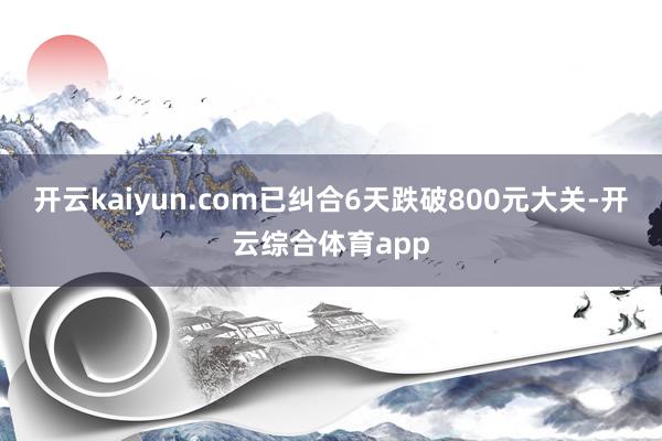 开云kaiyun.com已纠合6天跌破800元大关-开云综合体育app