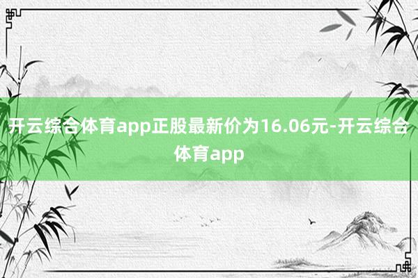 开云综合体育app正股最新价为16.06元-开云综合体育app