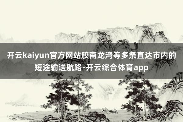 开云kaiyun官方网站胶南龙湾等多条直达市内的短途输送航路-开云综合体育app