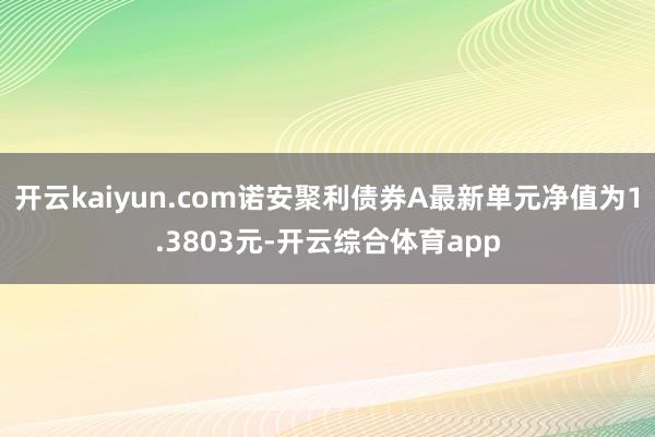 开云kaiyun.com诺安聚利债券A最新单元净值为1.3803元-开云综合体育app