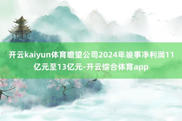 开云kaiyun体育瞻望公司2024年竣事净利润11亿元至13亿元-开云综合体育app